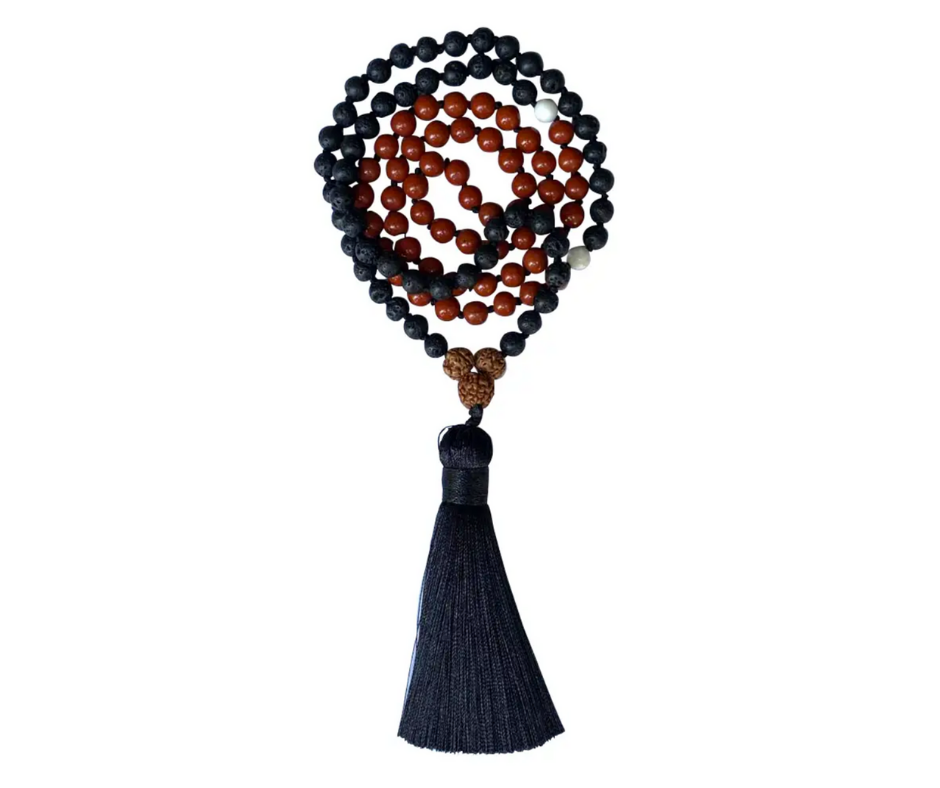 Courage - Flourite and Lava 108 Bead Mala
