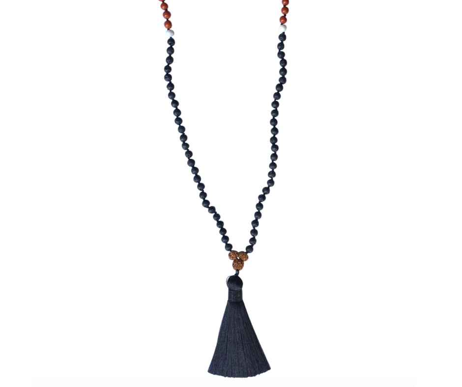 Courage - Flourite and Lava 108 Bead Mala