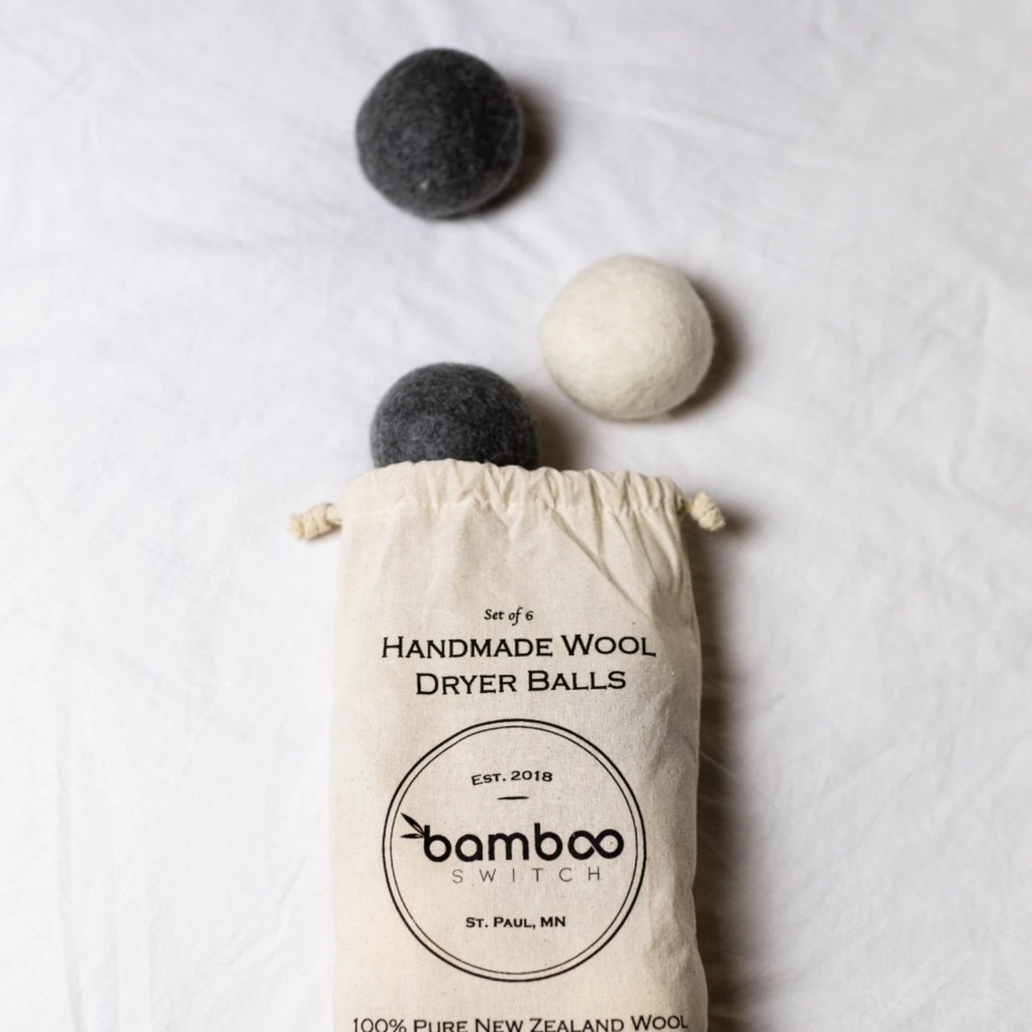 Set of 6 Organic Wool Dryer Balls