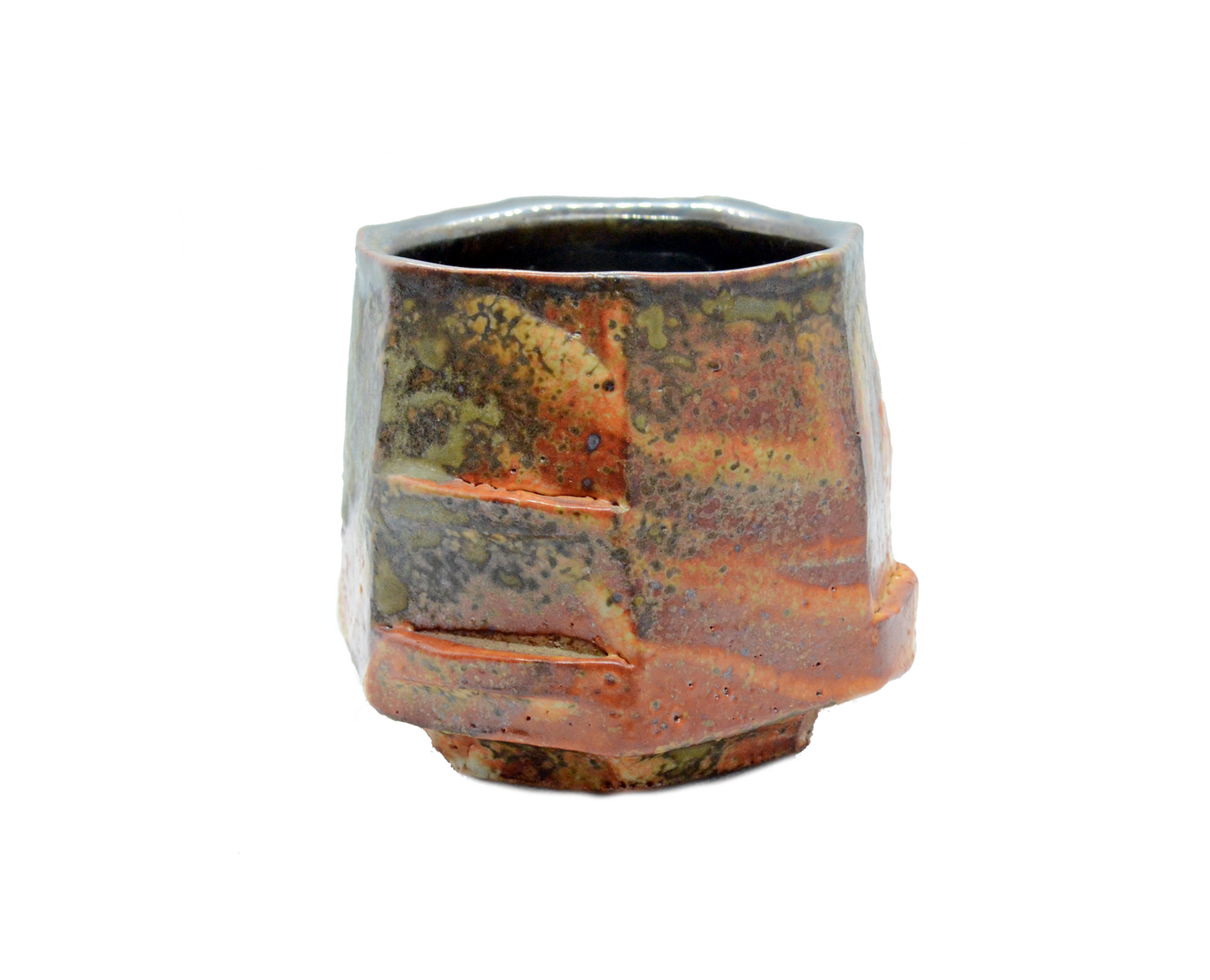 Faceted Orange Shino Yunomi