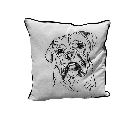Boxer Portrait Dog Pillow