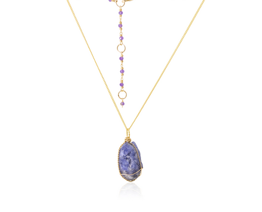 Rough Tanzanite Pendant Necklace