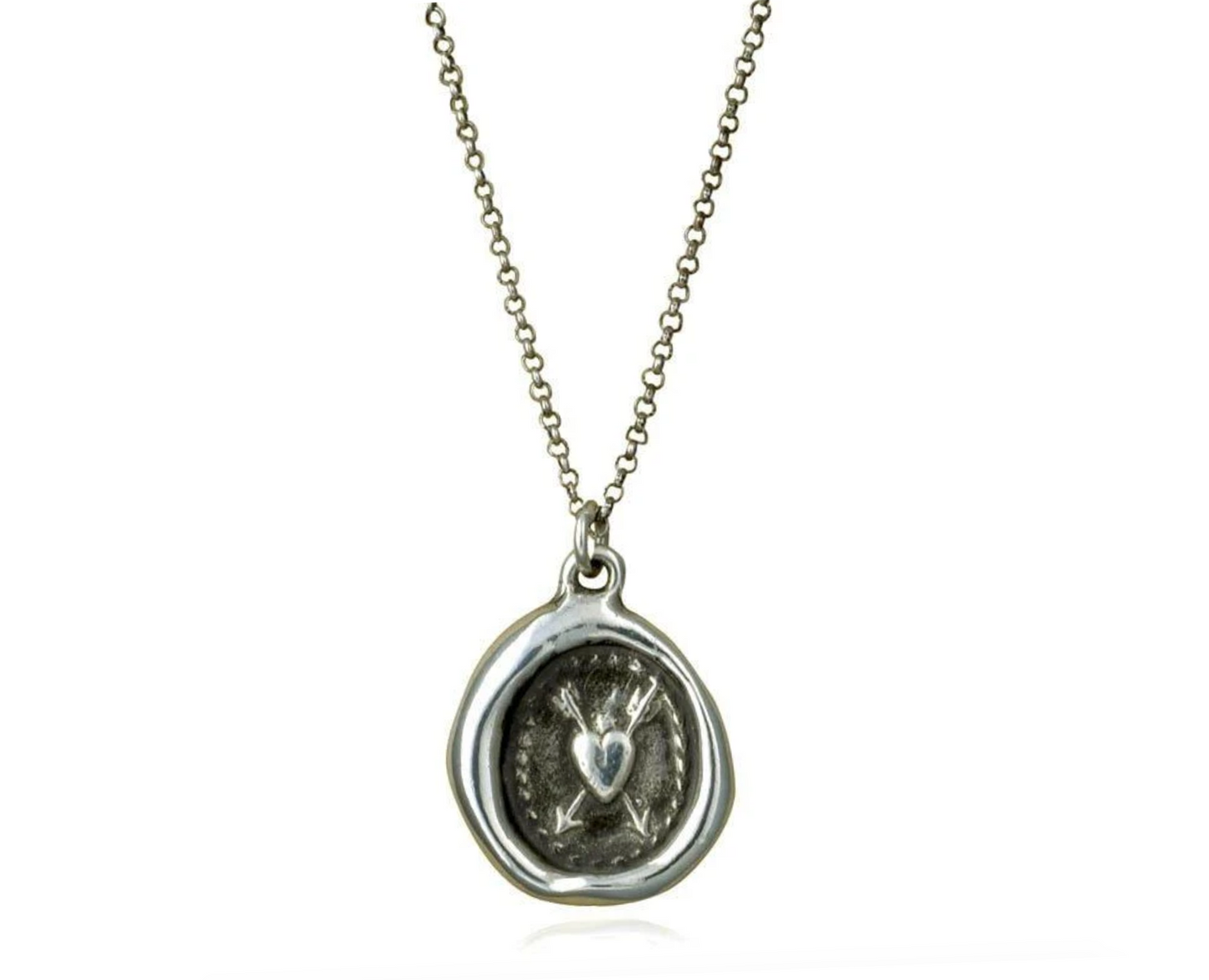 Adoration Necklace - Flaming Heart & Arrows