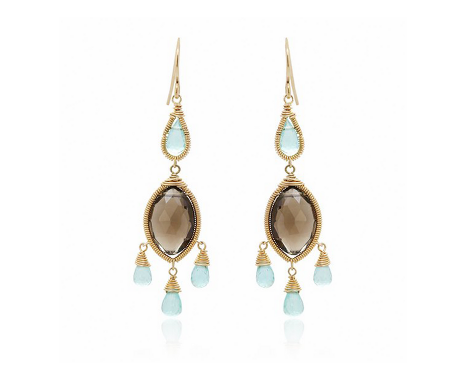 Smoky Quartz & Apatite Earrings