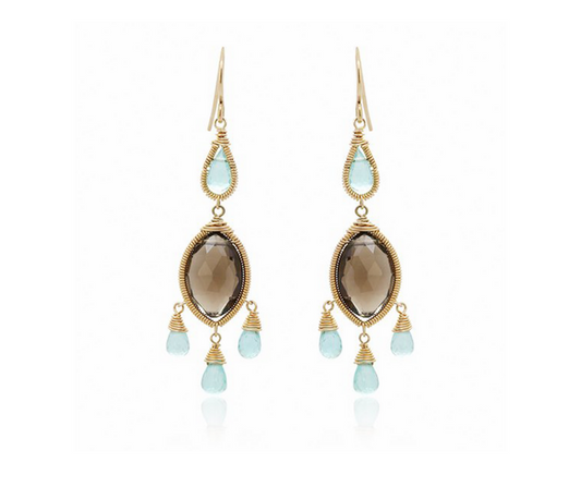 Smoky Quartz & Apatite Earrings