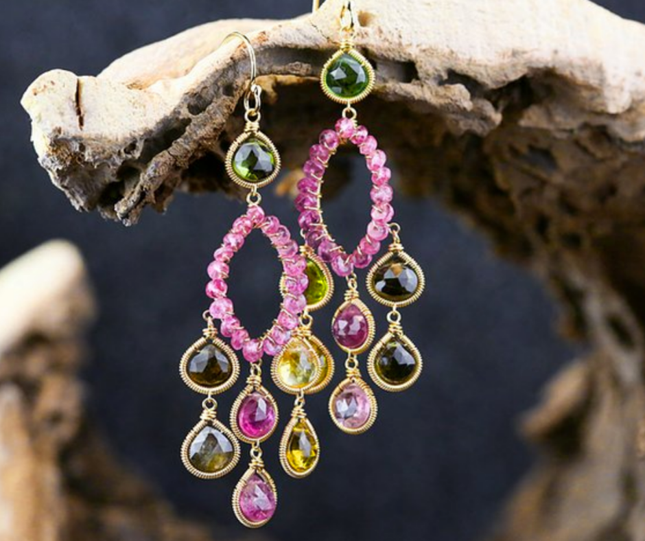 Tourmaline Chandelier Earrings