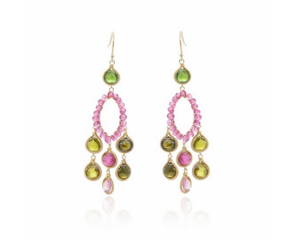 Tourmaline Chandelier Earrings