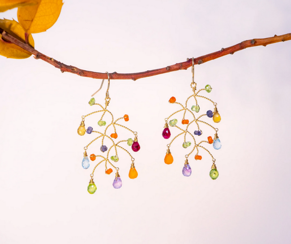 Multi-Stone Branch Earrings