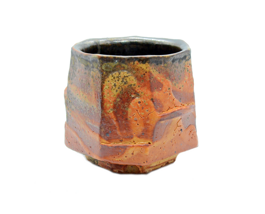 Faceted Orange Shino Yunomi