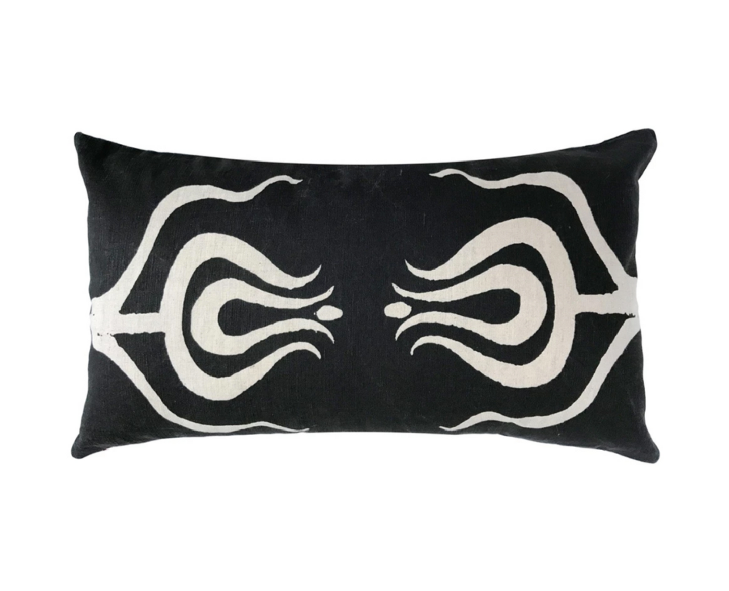 Tulips Lumbar Pillow - Black